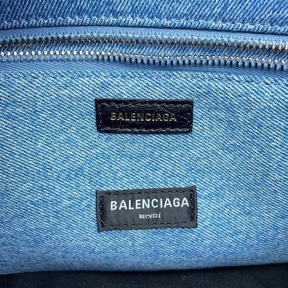 BALENCIAGA Barbes 2WAYBag Blue671404 Denim Size Small