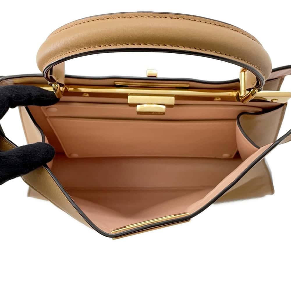 FENDI Peekaboo Icy You Brown8BN321 Leather Size Medium