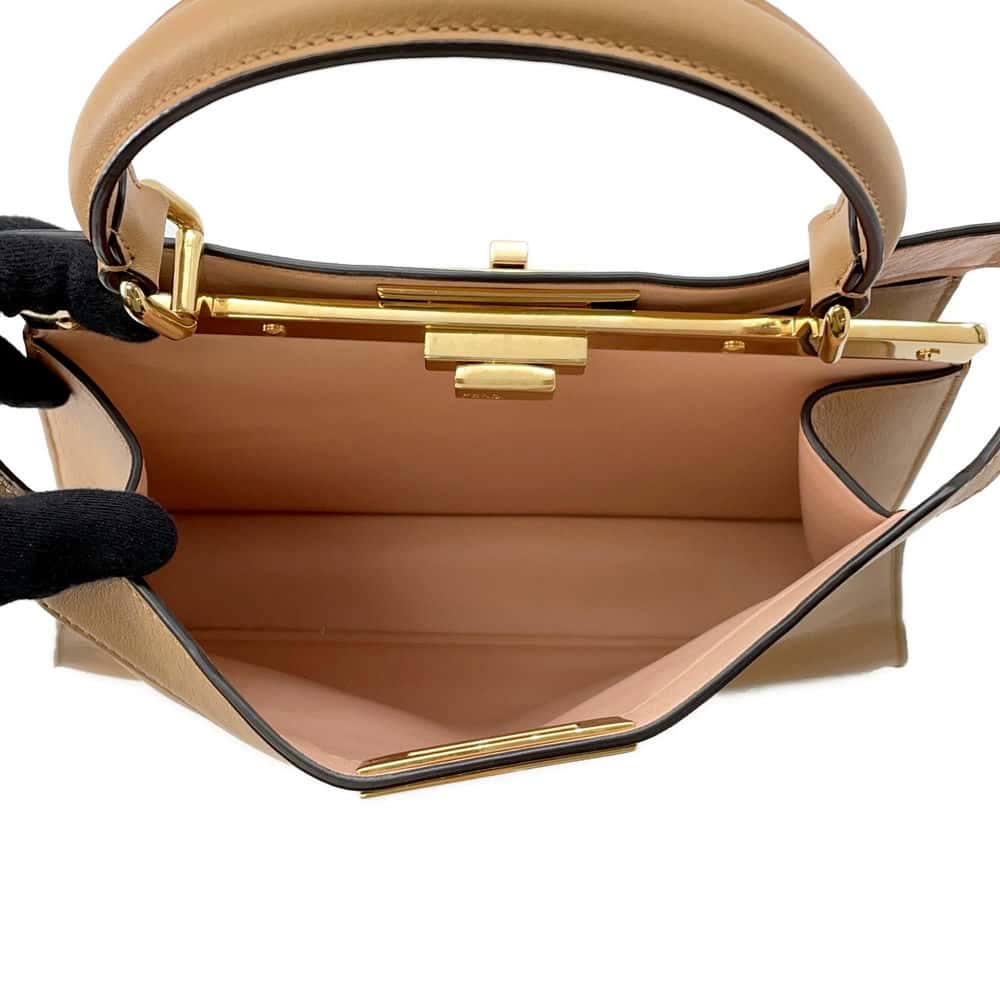FENDI Peekaboo Icy You Brown8BN321 Leather Size Medium