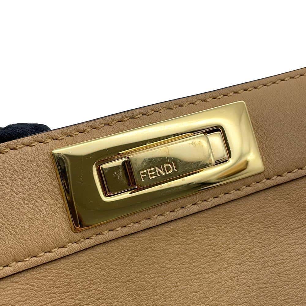FENDI Peekaboo Icy You Brown8BN321 Leather Size Medium