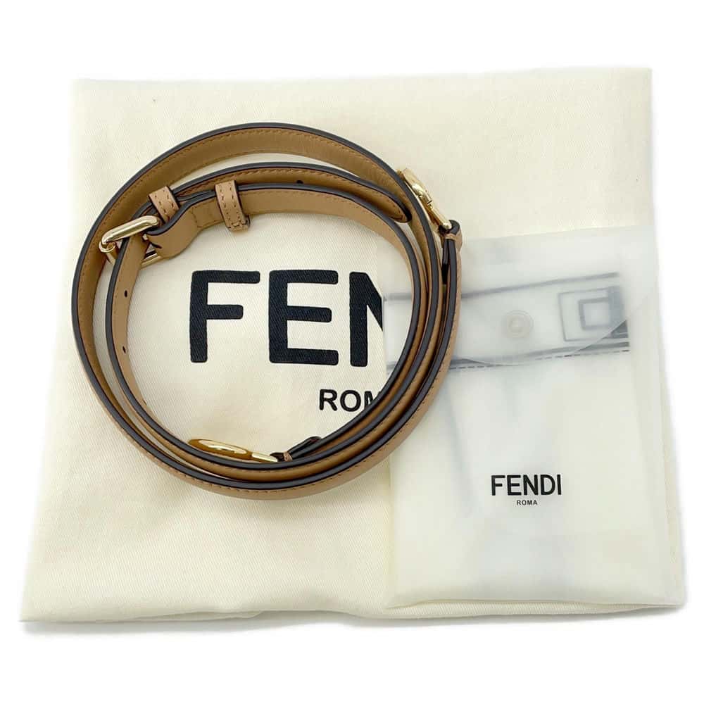 FENDI Peekaboo Icy You Brown8BN321 Leather Size Medium