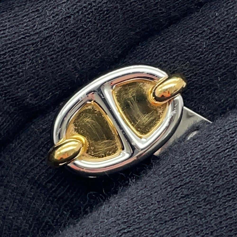 HERMES Mini Clic Chaine d'Ancre Bracelet Size PM Marong rasse Metal Enamel