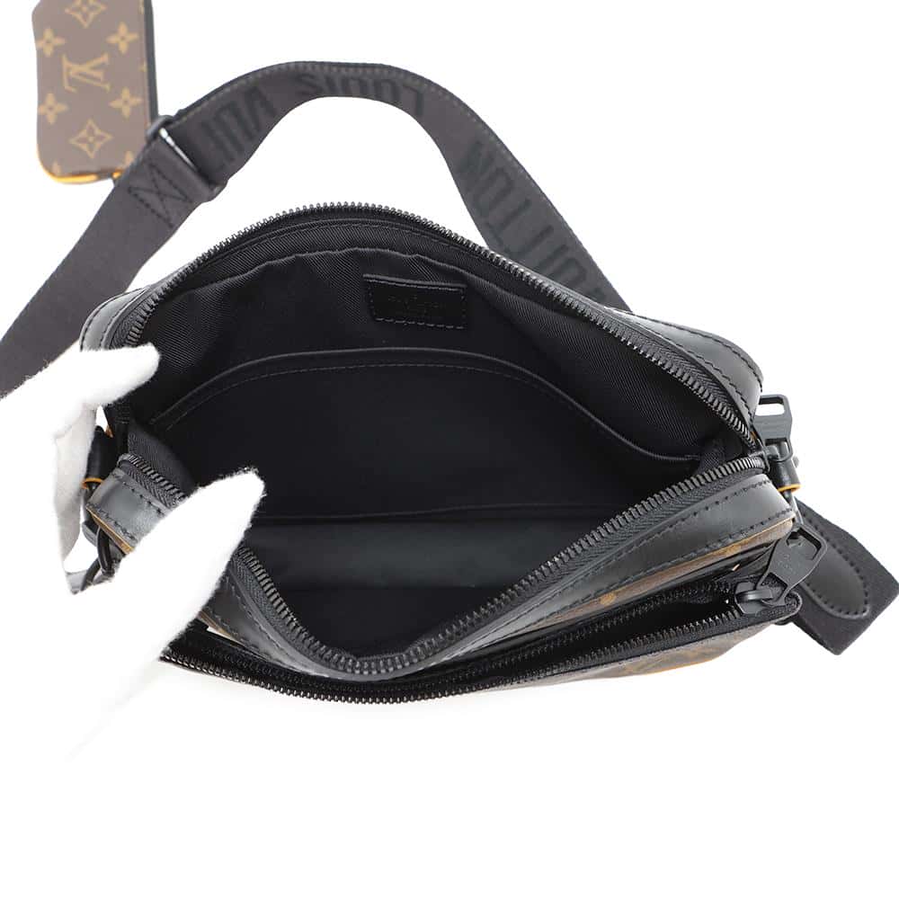 LOUIS VUITTON Trio Messenger Brown/Orange/BlackM46694 Monogram Macassar Canvas