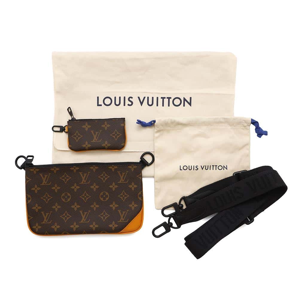 LOUIS VUITTON Trio Messenger Brown/Orange/BlackM46694 Monogram Macassar Canvas