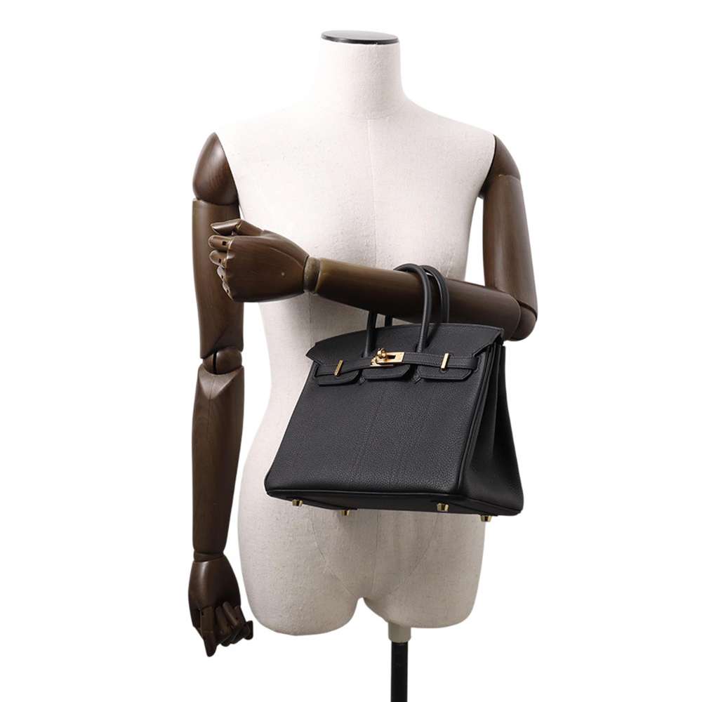 HERMES Birkin Verso Black/Toundra Togo Leather Size 25