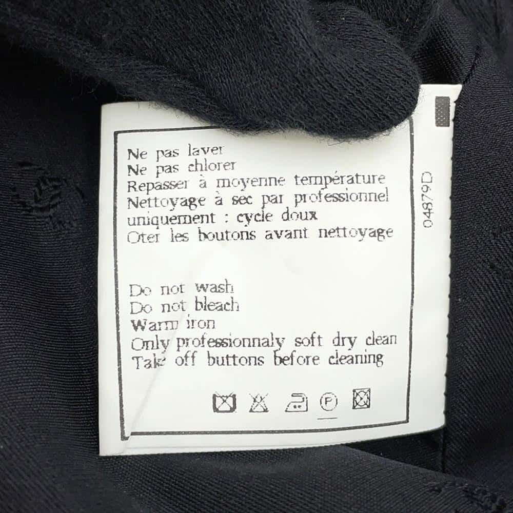 CHANEL Gripoa Button Jacket Size 38 BlackP08277 Wool 100%