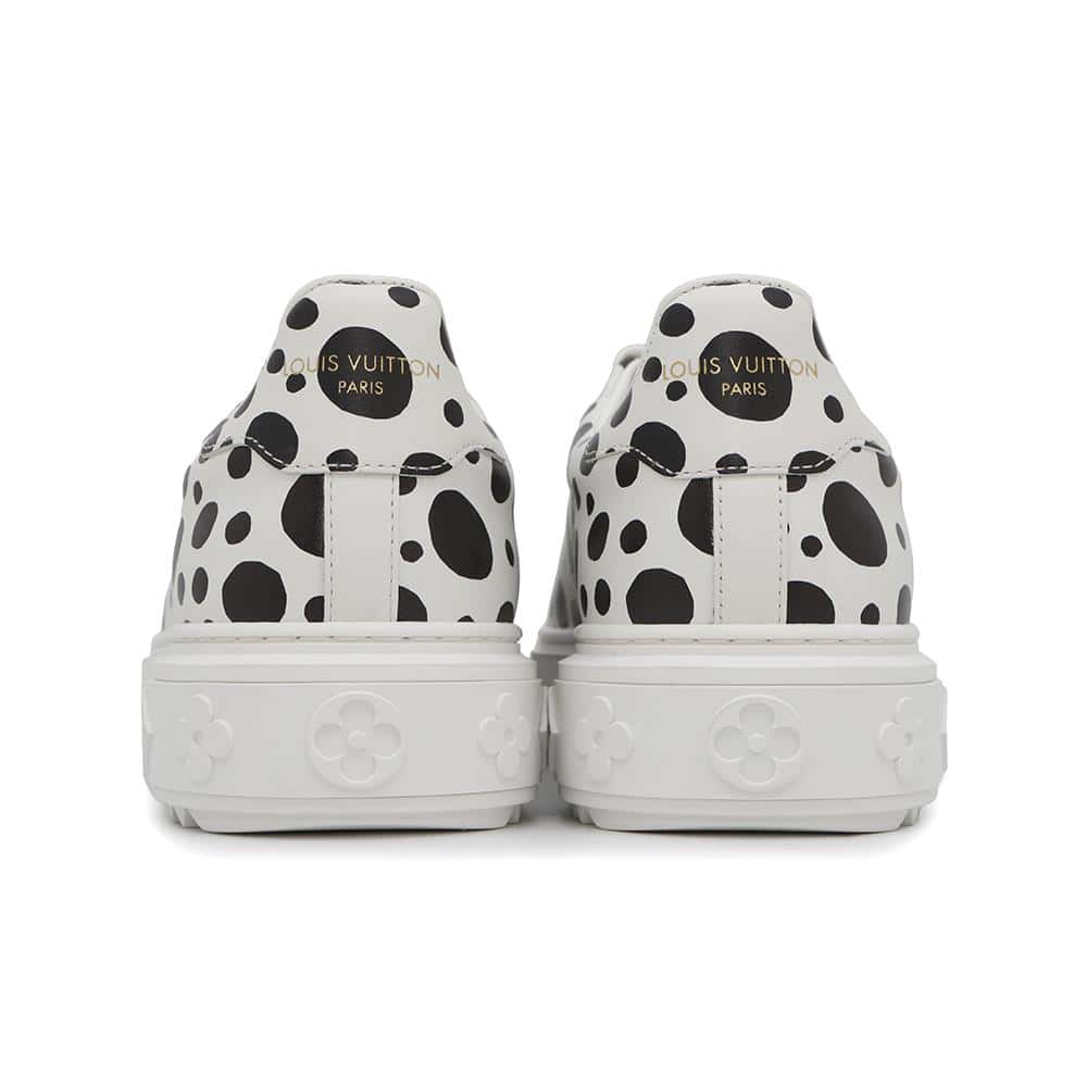 LOUIS VUITTON Yayoi Kusama Collaboration Time Out Sneakers White/Black1AB9V5 Leather