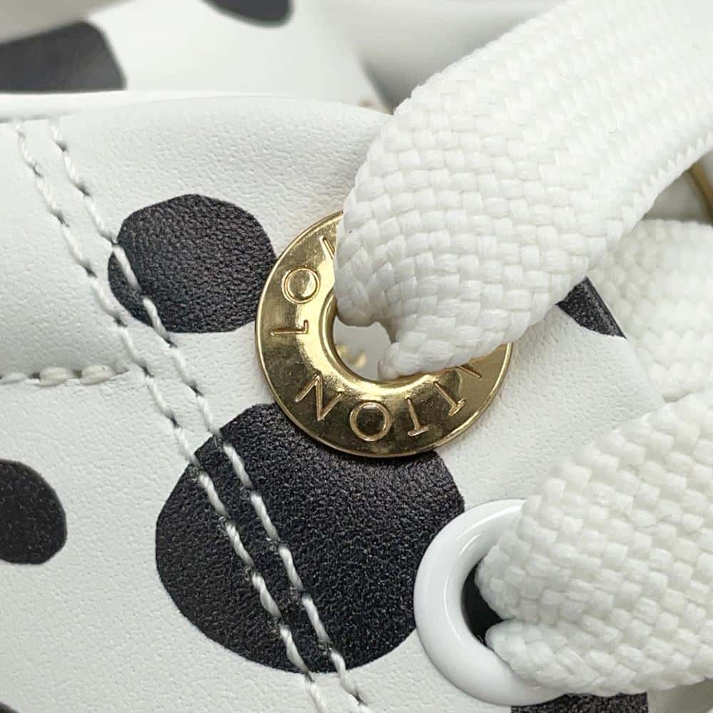 LOUIS VUITTON Yayoi Kusama Collaboration Time Out Sneakers White/Black1AB9V5 Leather