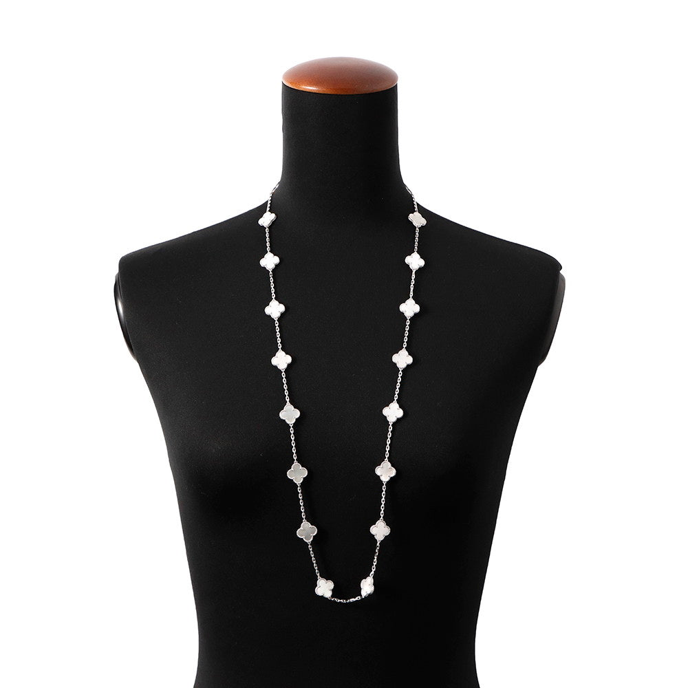 Van Cleef & Arpels Vintage Alhambra long necklace 20 motifsVCARF48800 18K White Gold