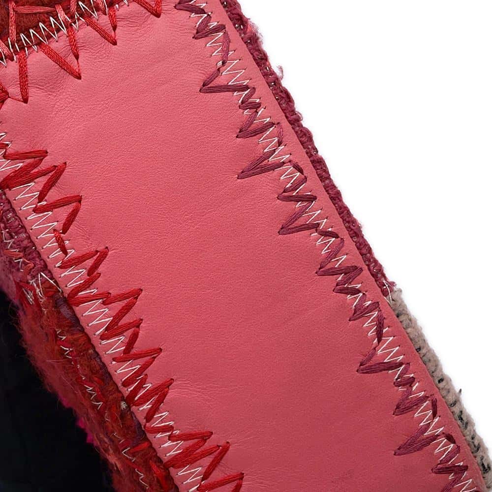 CHANEL Patchwork Single Flap ChainShoulder Bag Red/PinkA65468 Tweed Patent Leather Leather Fabric Size 25