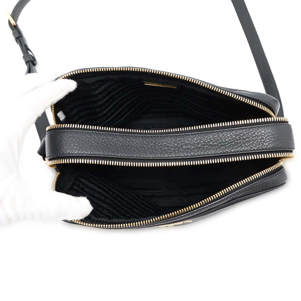 PRADA Shoulder Bag Black1BH079 Leather