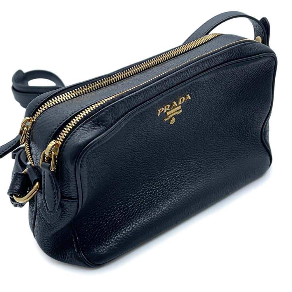 PRADA Shoulder Bag Black1BH079 Leather