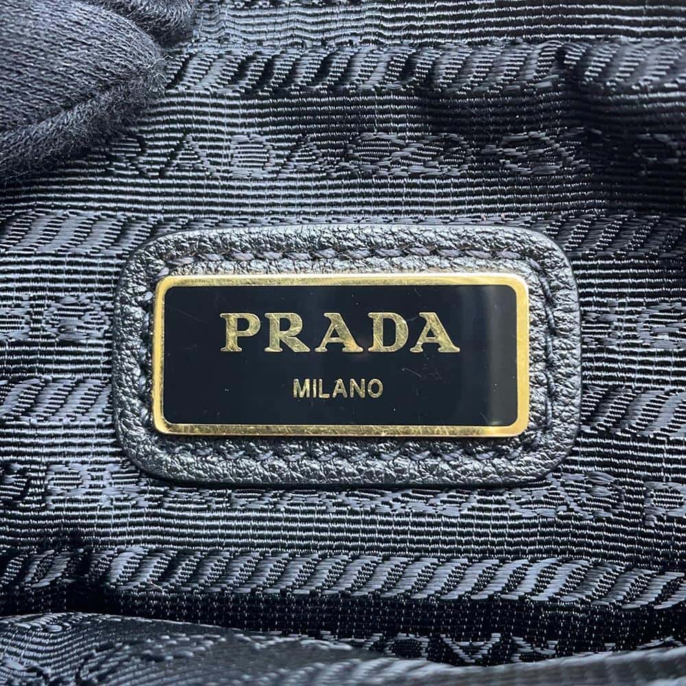 PRADA Shoulder Bag Black1BH079 Leather