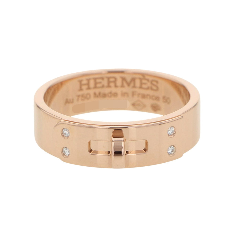 HERMES Kelly Ring Size PM/50/#10 18K Pink Gold