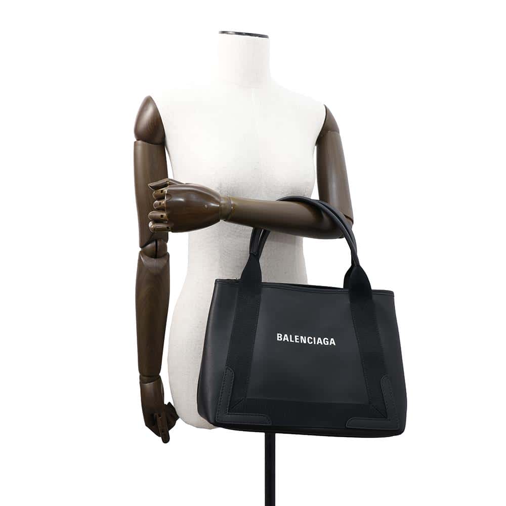 BALENCIAGA Navy Kabas Black339933 Leather Size S
