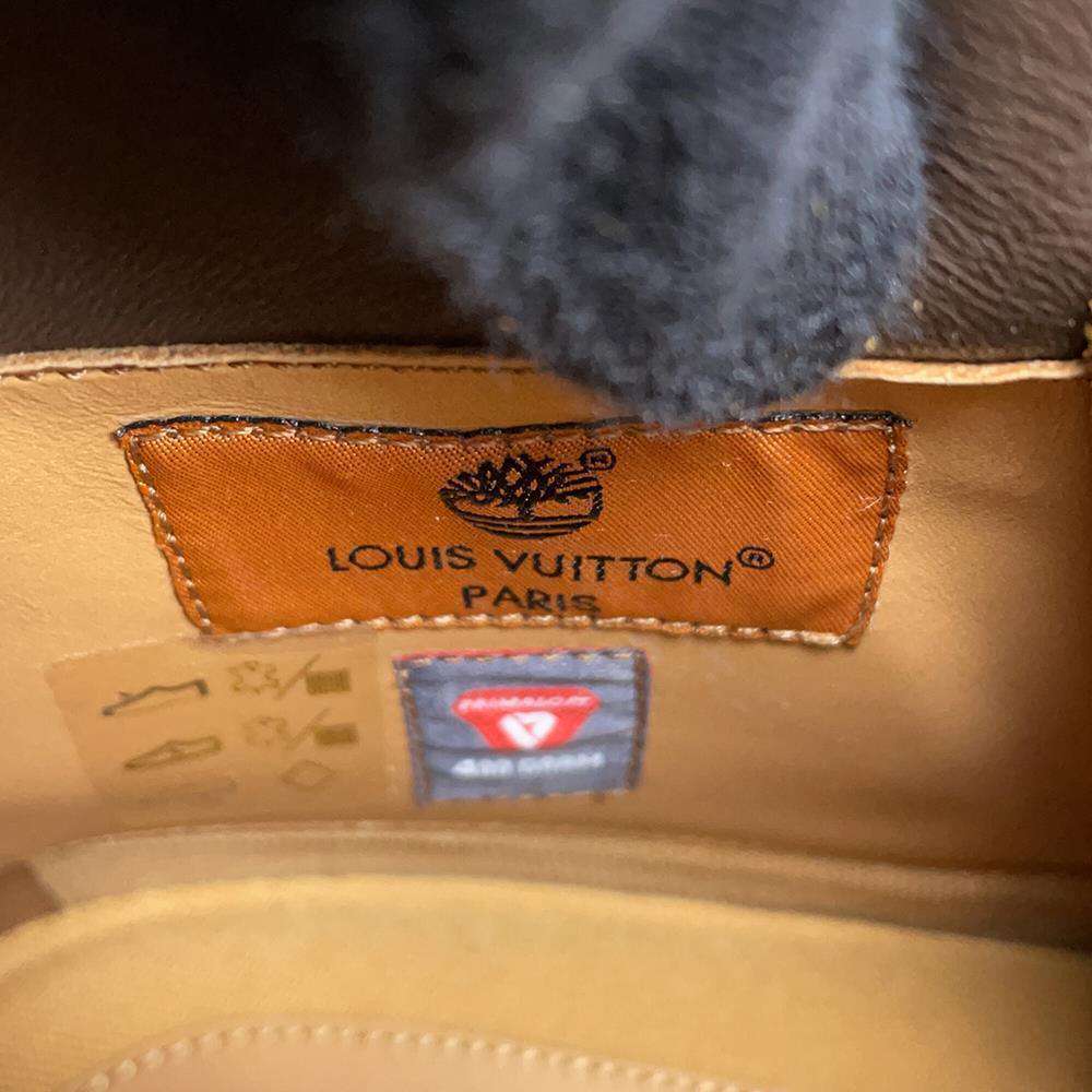 LOUIS VUITTON LV × Timberland 6-IN EncreBoots Beige1AD72V NubuckCalf Leather Size 9