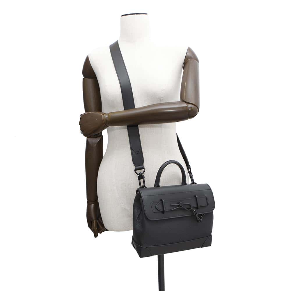 LOUIS VUITTON Steamer NoirM24436 Monogram・Taurillon Size PM