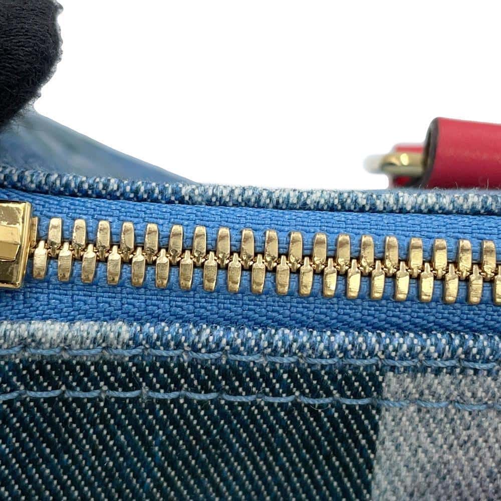 LOUIS VUITTON Speedy Bandouliere Blue/RedM45041 Monogram Denim Size 30