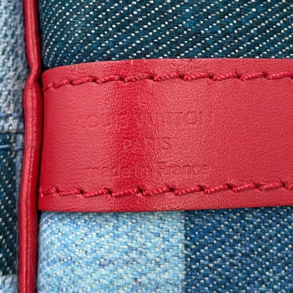 LOUIS VUITTON Speedy Bandouliere Blue/RedM45041 Monogram Denim Size 30