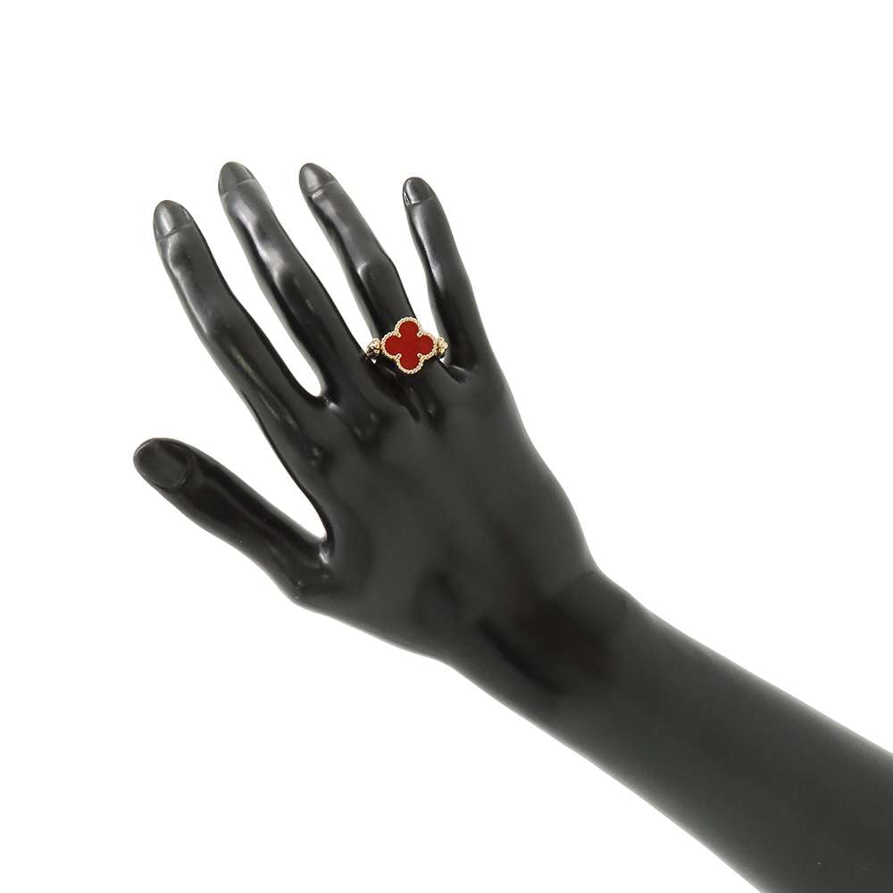 Van Cleef & Arpels Vintage Alhambra Reversible Ring Size 54/#14VCARP7U554/VCARP7U500 18K Pink Gold