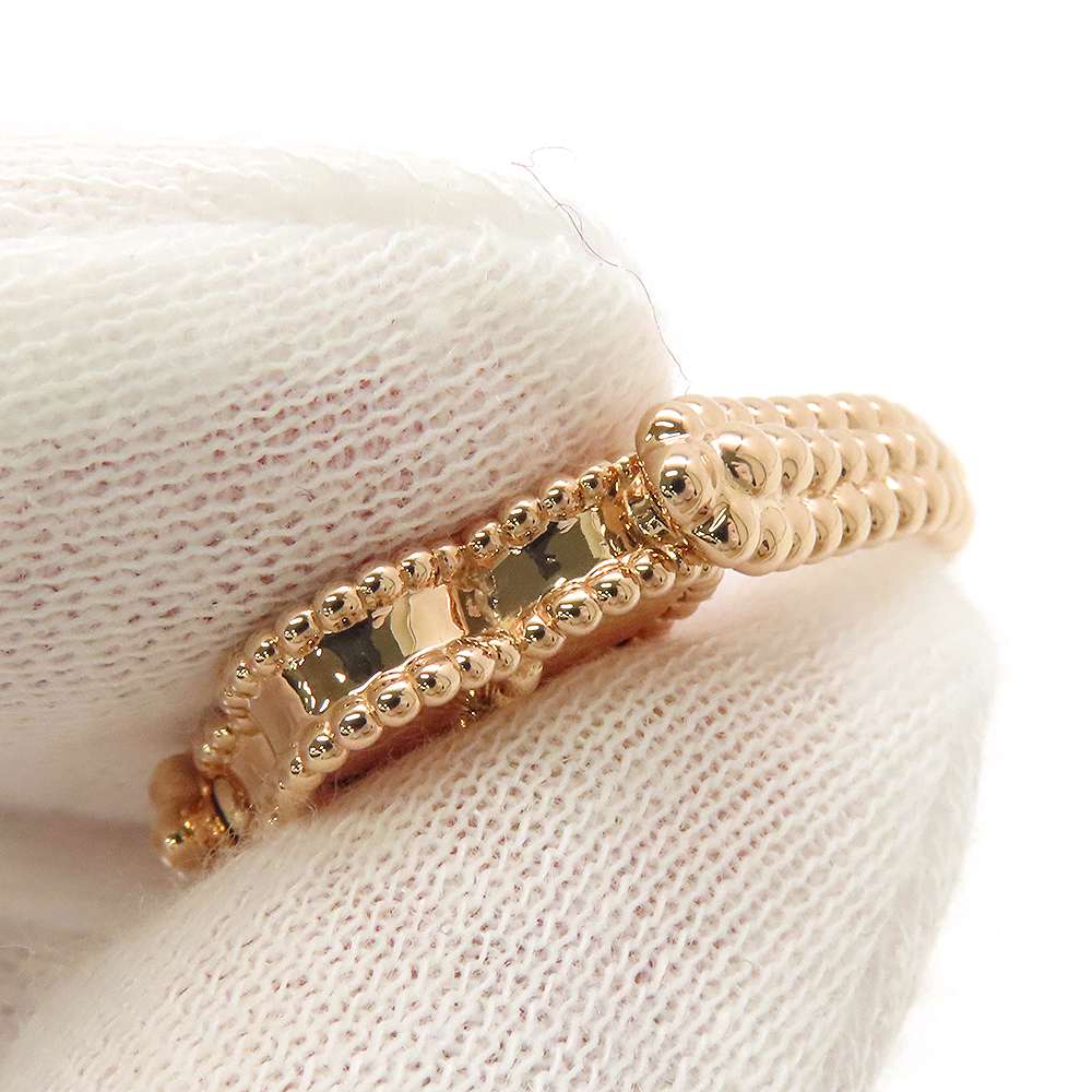 Van Cleef & Arpels Vintage Alhambra Reversible Ring Size 54/#14VCARP7U554/VCARP7U500 18K Pink Gold