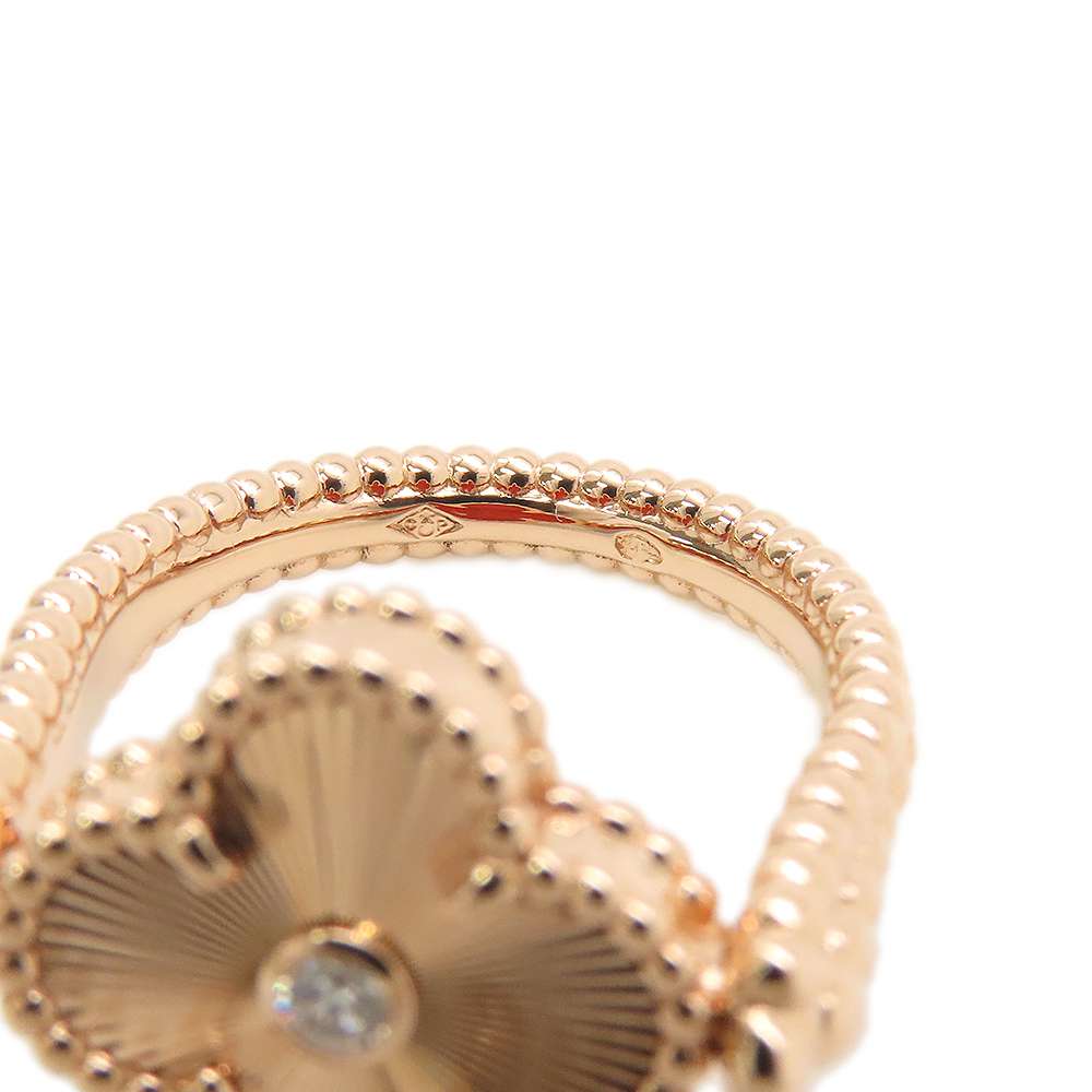 Van Cleef & Arpels Vintage Alhambra Reversible Ring Size 54/#14VCARP7U554/VCARP7U500 18K Pink Gold