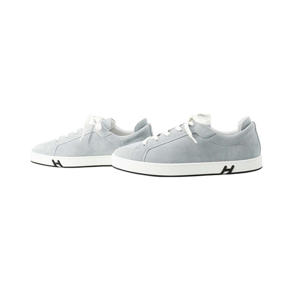 HERMES Sneakers Kid Grinouage Chevre Leather Velour Size 40