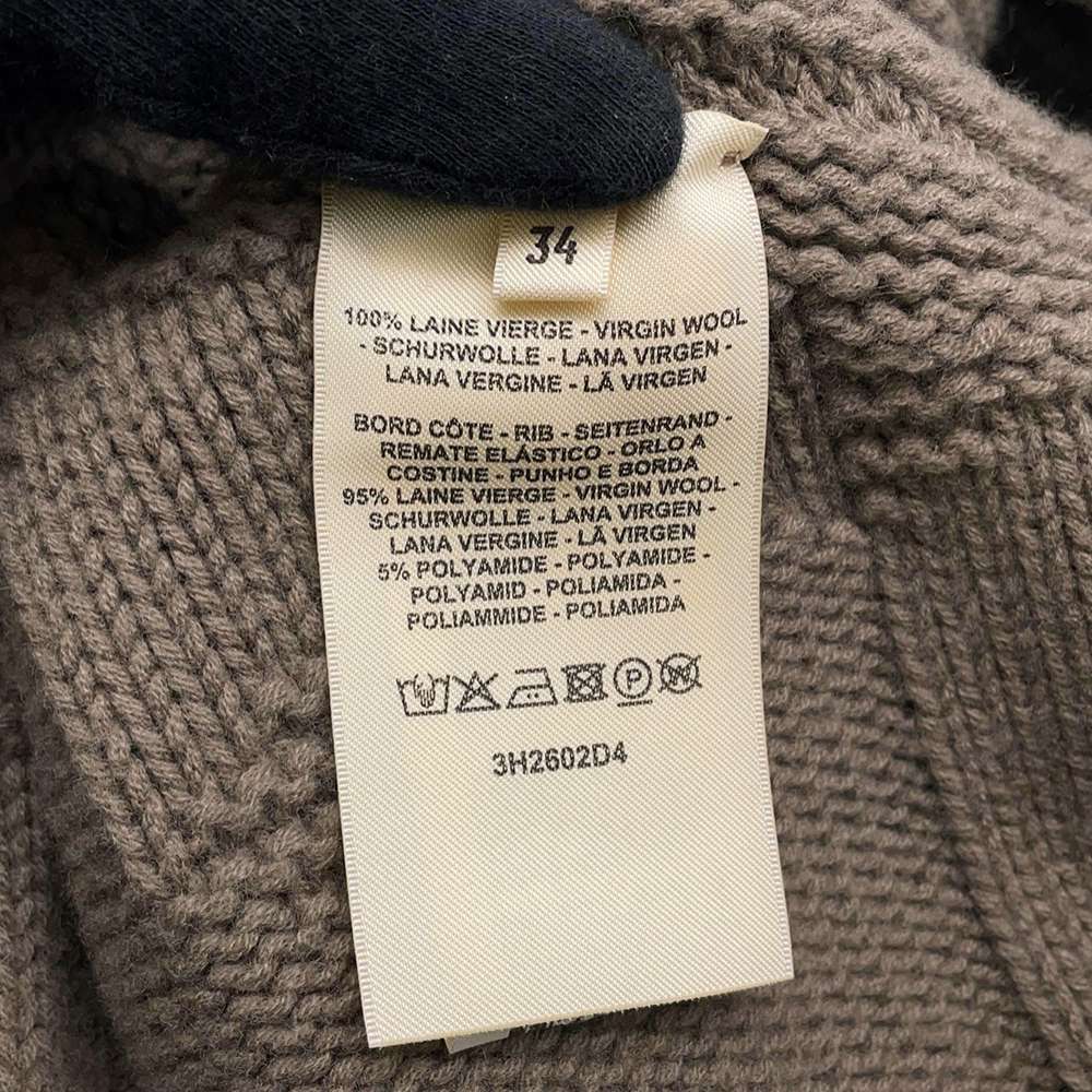 HERMES H logo poncho Size 34 Brown Wool 100%