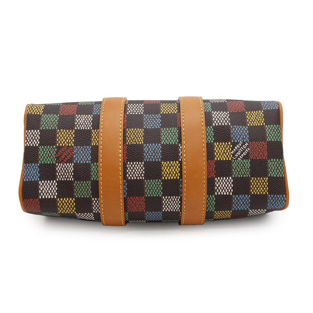 LOUIS VUITTON Keepall Bandouliere MulticolorN00148 LV Pars Damier Ebene Canvas Size 25