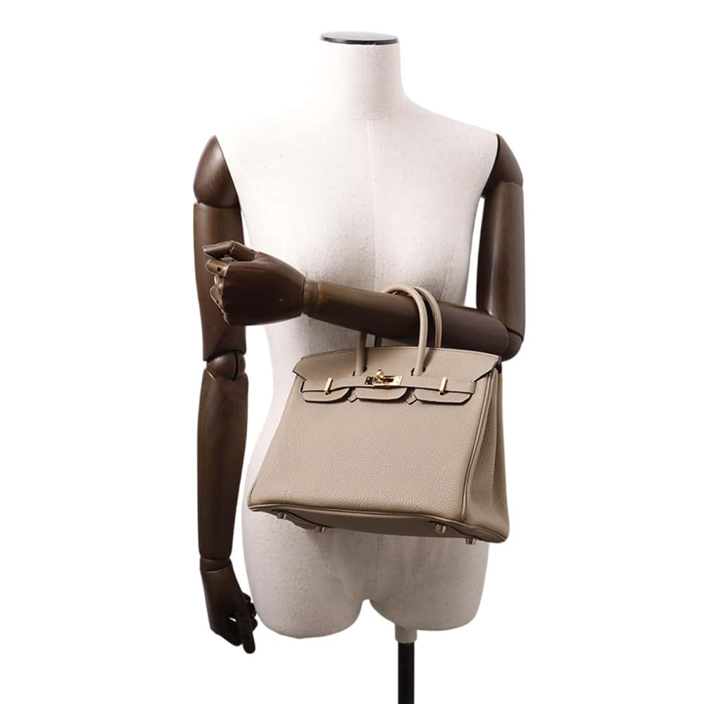 HERMES Birkin Gris Tourterelle Togo Leather Size 25