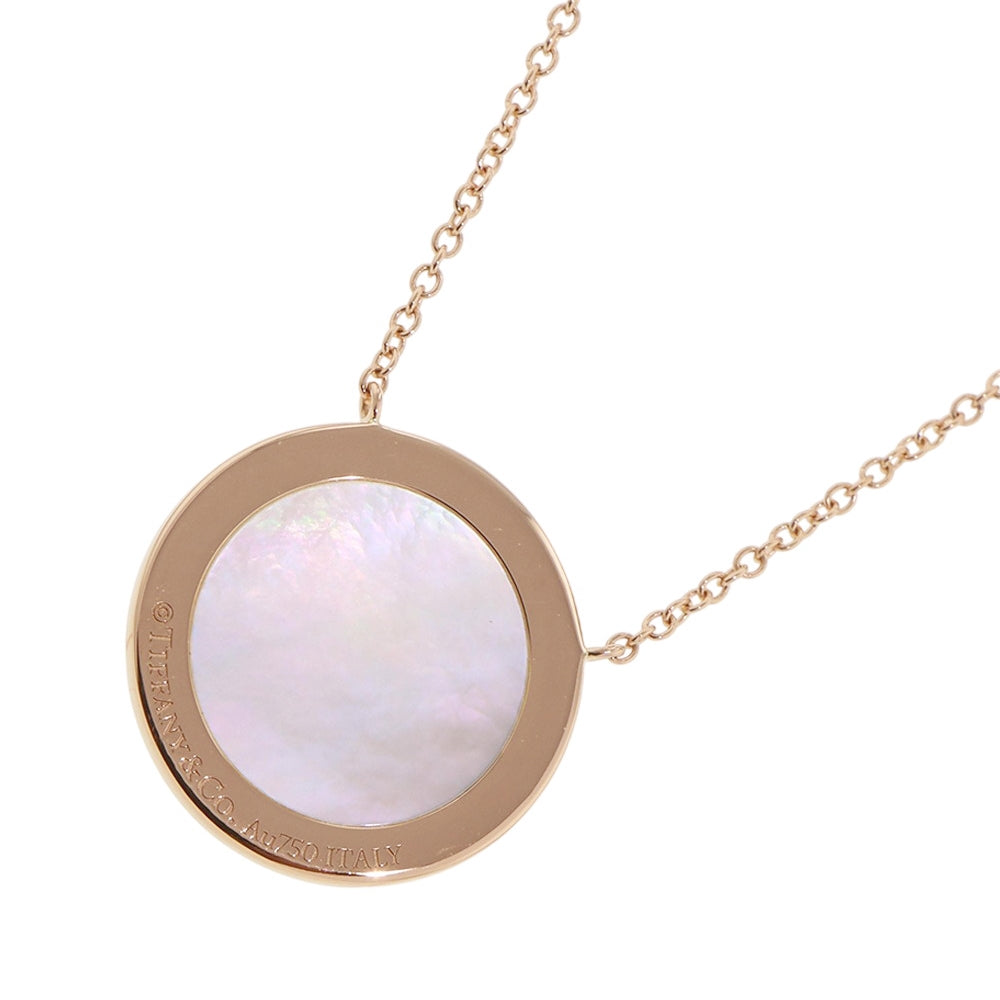 TIFFANY&Co. Diamond & Mother of Pearl Circle Pendant64026801 18K Pink Gold