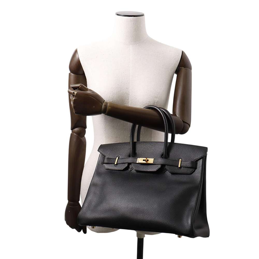 HERMES Birkin Black Ardennes Leather Size 35