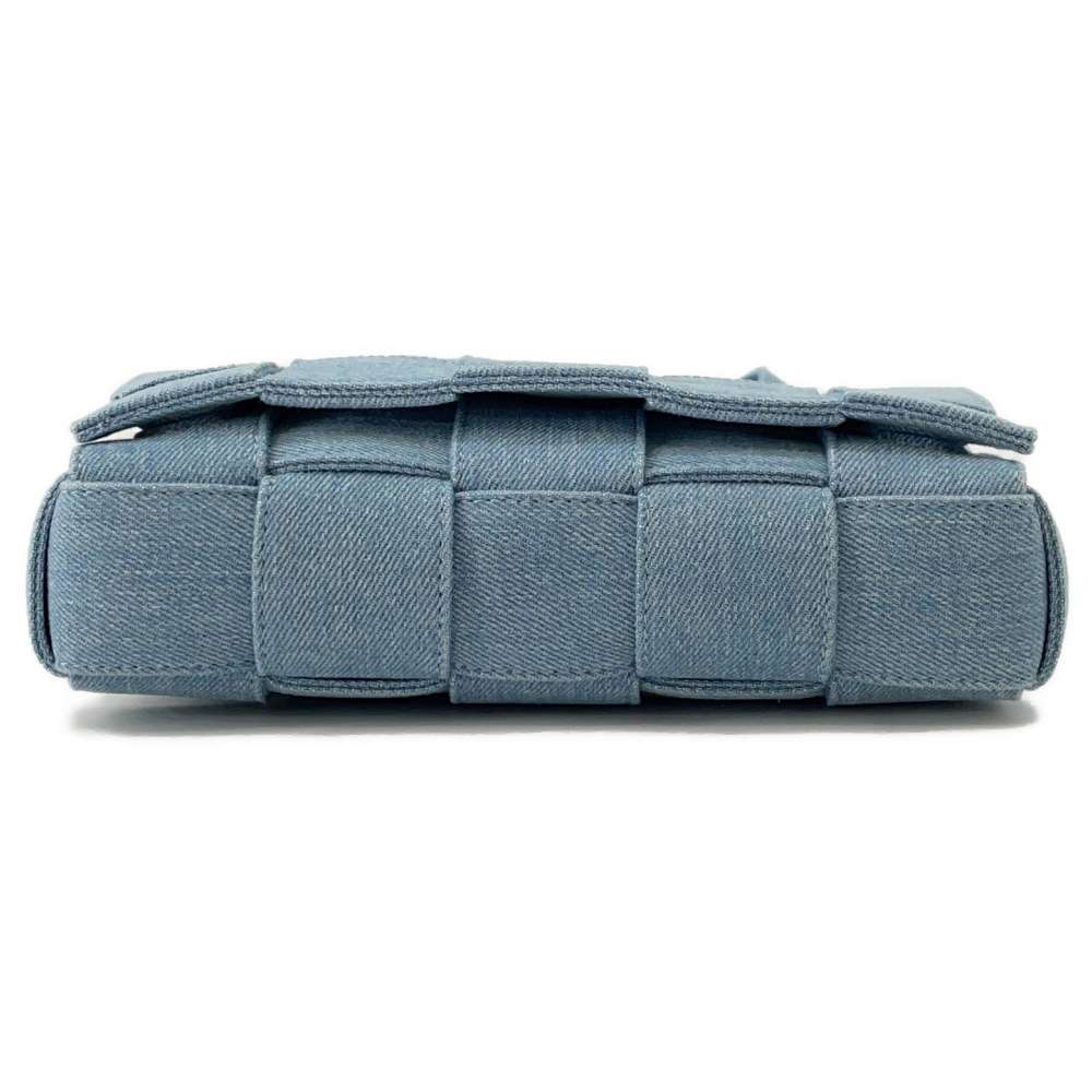 Bottega Veneta Maxi INTRECCIATO Cassette Shoulder Bag Blue710188 Denim