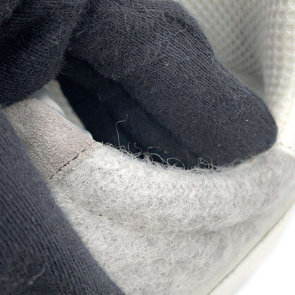 CHANEL CC Logo Sneakers GrayG46014 Wool Suede Leather Size 42