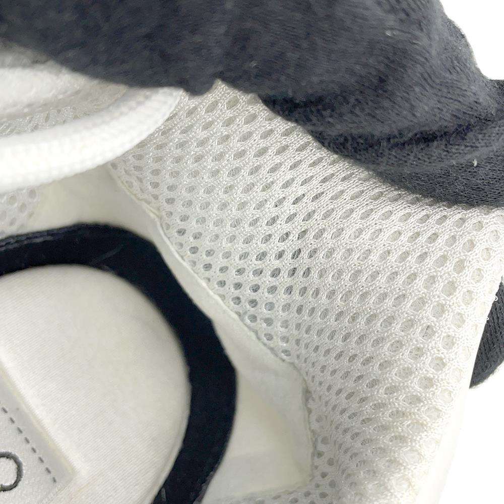 CHANEL CC Logo Sneakers GrayG46014 Wool Suede Leather Size 42