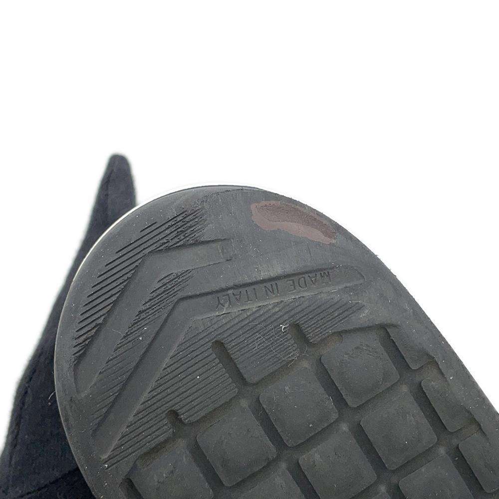 CHANEL CC Logo Sneakers GrayG46014 Wool Suede Leather Size 42