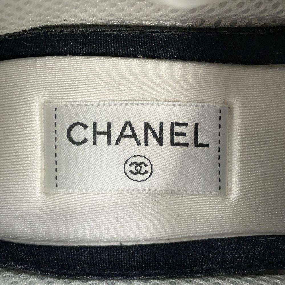 CHANEL CC Logo Sneakers GrayG46014 Wool Suede Leather Size 42