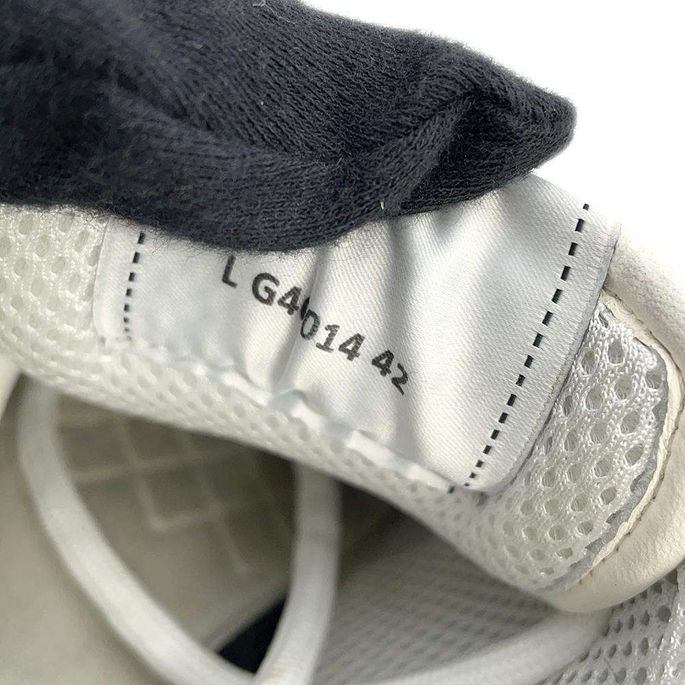 CHANEL CC Logo Sneakers GrayG46014 Wool Suede Leather Size 42