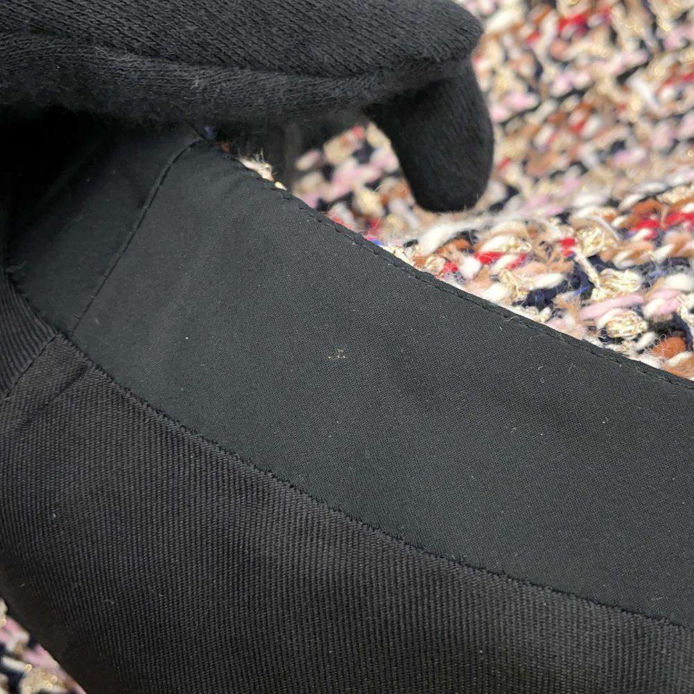 LOUIS VUITTON Belted Tweed Skater Dress Size 38 Multicolor Wool 56% Cotton19% Polyester9% Nylon9% Rayon7%