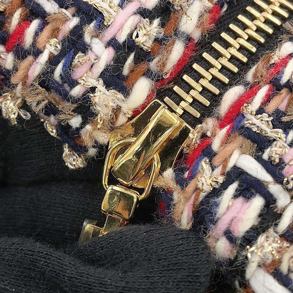 LOUIS VUITTON Belted Tweed Skater Dress Size 38 Multicolor Wool 56% Cotton19% Polyester9% Nylon9% Rayon7%