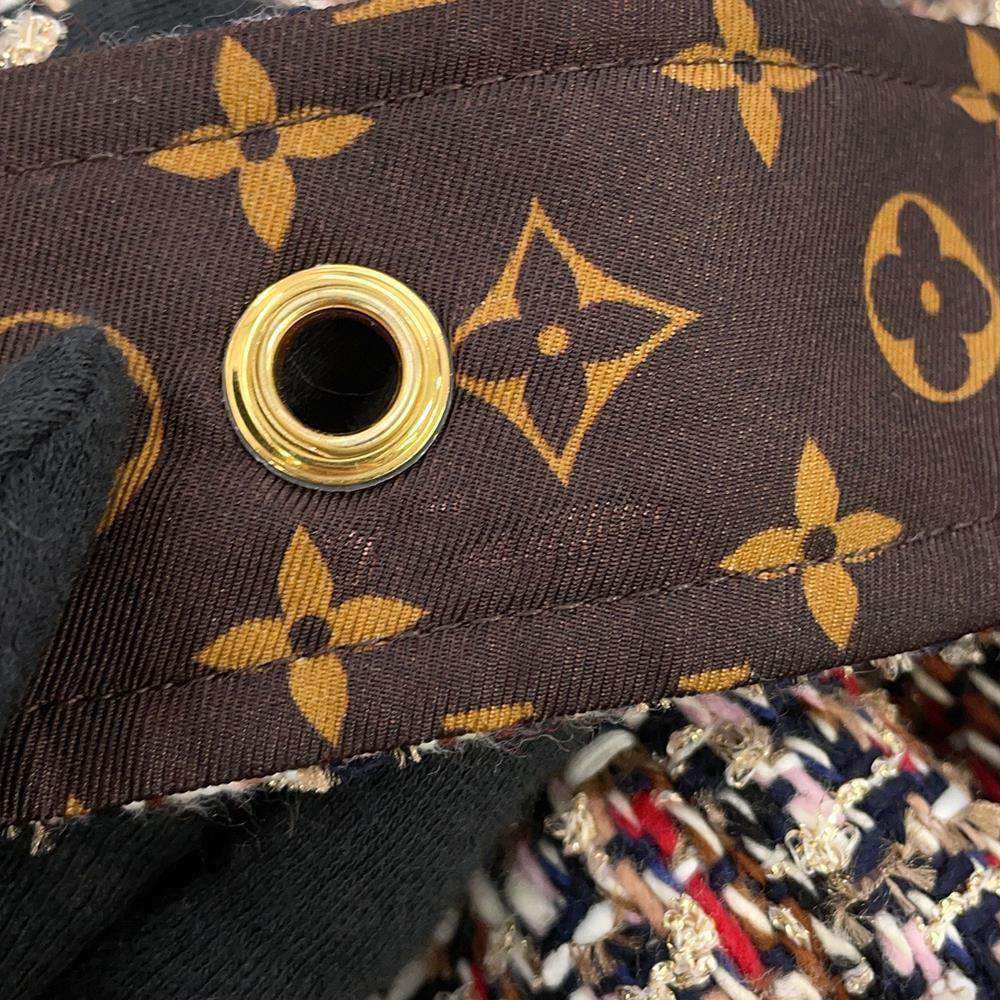 LOUIS VUITTON Belted Tweed Skater Dress Size 38 Multicolor Wool 56% Cotton19% Polyester9% Nylon9% Rayon7%