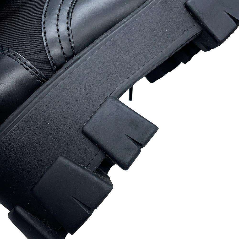 PRADA PRADA Monolith Pouch Leather x Re-Nylon Combat Boots Black1T255M Leather Nylon Size 37 2/1