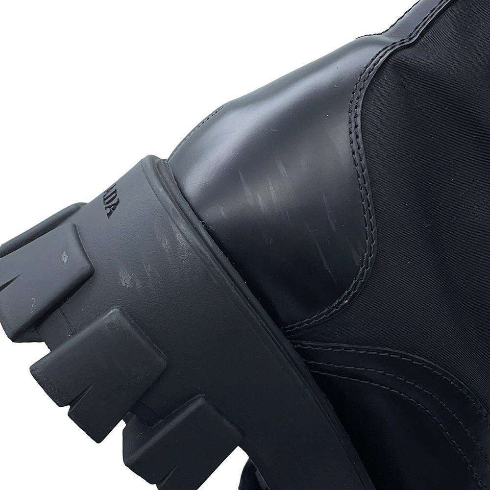 PRADA PRADA Monolith Pouch Leather x Re-Nylon Combat Boots Black1T255M Leather Nylon Size 37 2/1