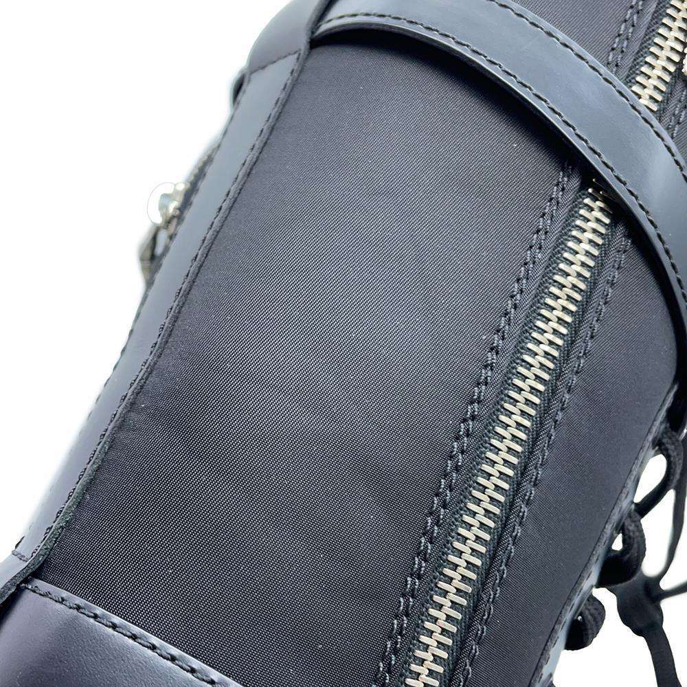 PRADA Long Boots Monolith Combat Boots with Pouch Black Leather Nylon Size 37 2/1