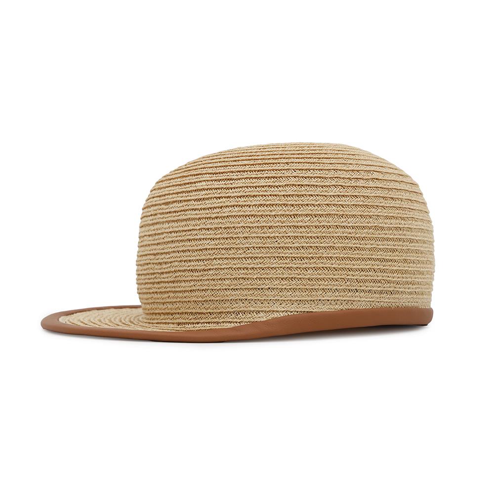 HERMES Cap《Garance》 Size 58 Natural Hemp Swift Leather
