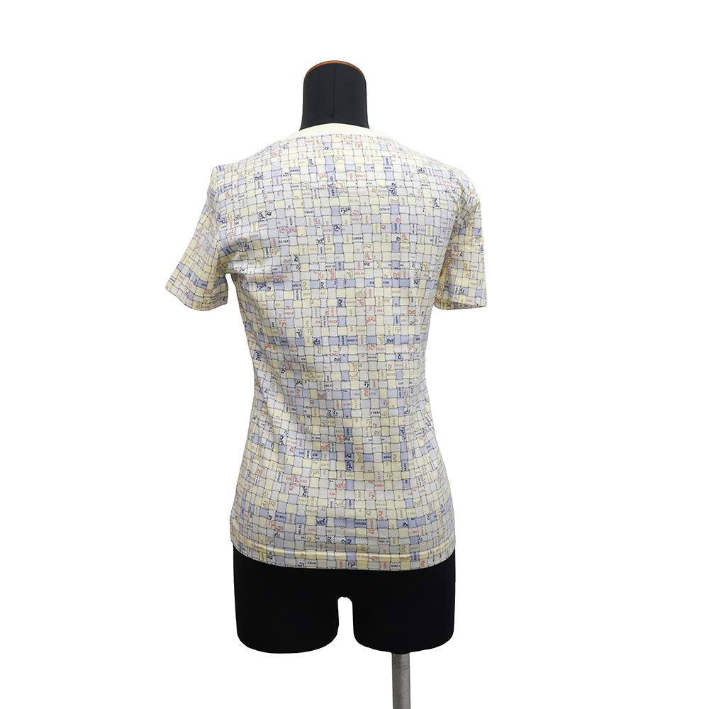 HERMES Cut and sewn Bolduk Check Size 34 Jaune Milton/Multicolor Cotton100%
