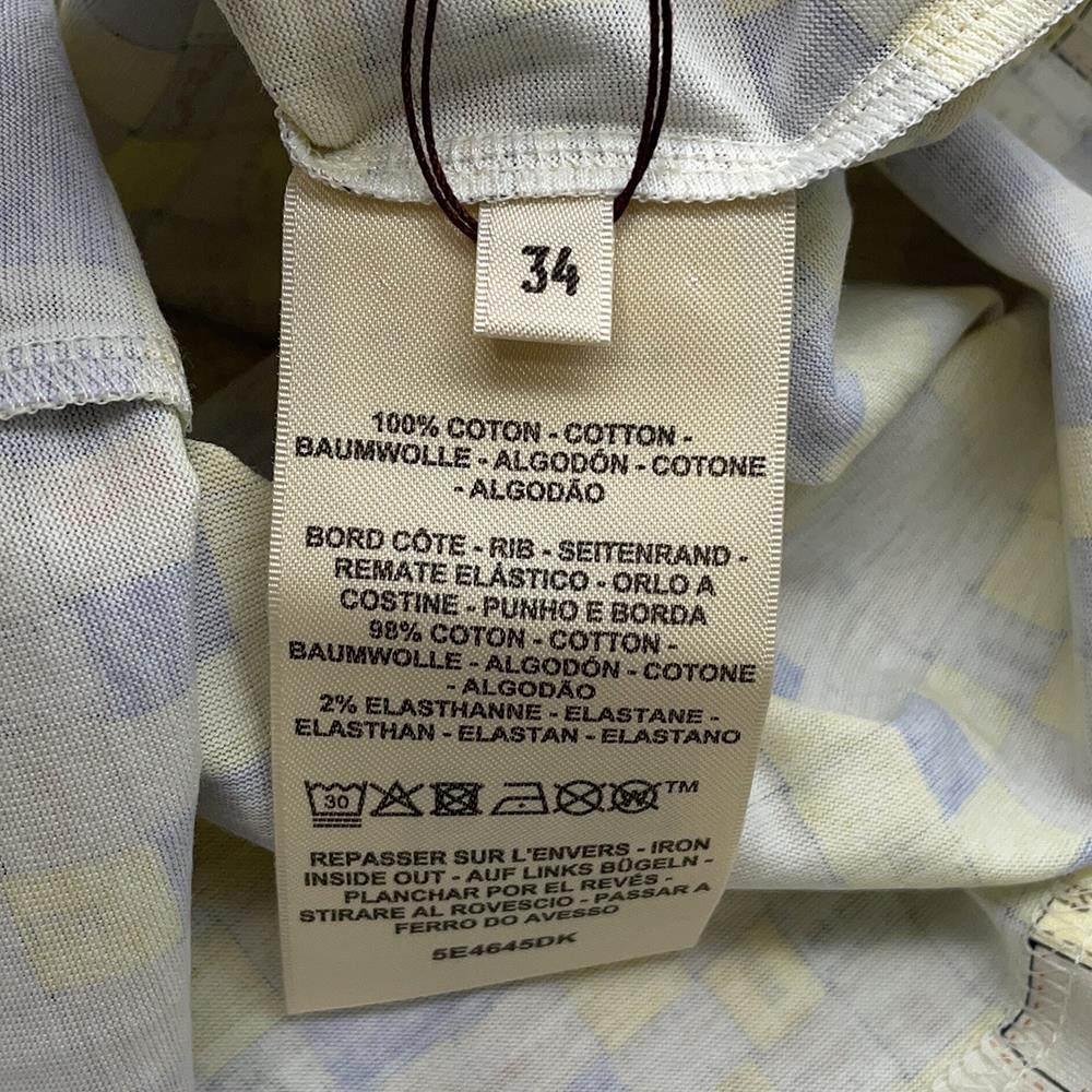 HERMES Cut and sewn Bolduk Check Size 34 Jaune Milton/Multicolor Cotton100%