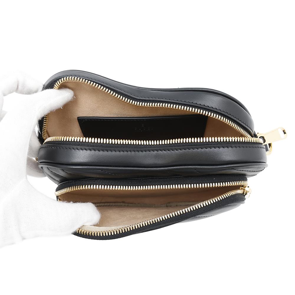 GUCCI Interlocking G Heart Shoulder Bag Black751628 Leather