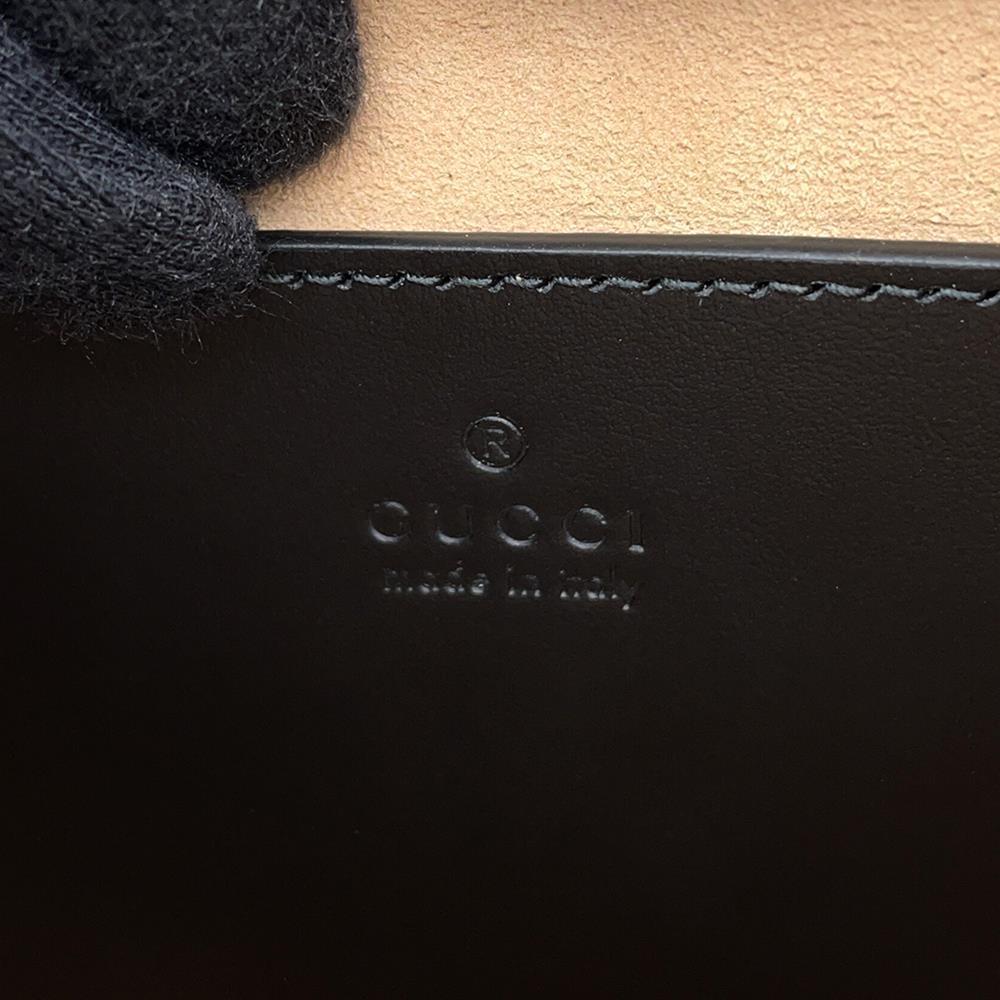 GUCCI Interlocking G Heart Shoulder Bag Black751628 Leather