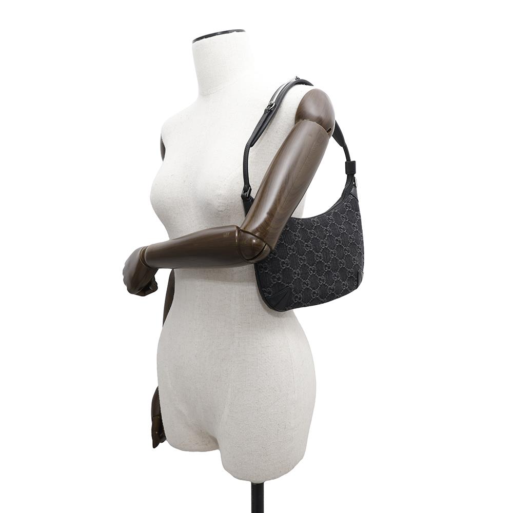 GUCCI Horsebit Slim Small Shoulder Bag Black774719 GGDenim